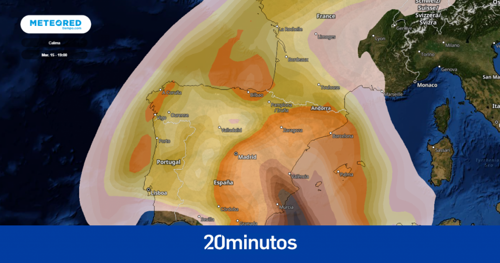 La calima convierte a España en el país más contaminado del mundo este martes
