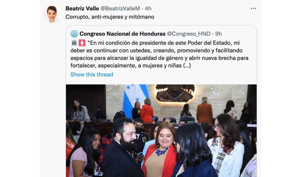 Beatriz Valle expone amenaza del diputado Luis Redondo Beatriz Valle expone amenaza del diputado Luis Redondo