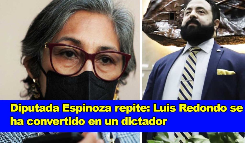 Diputada Espinoza reafirma de nuevo: Luis Redondo se ha convertido en un dictador Diputada Espinoza reafirma de nuevo: Luis Redondo se ha convertido en un dictador