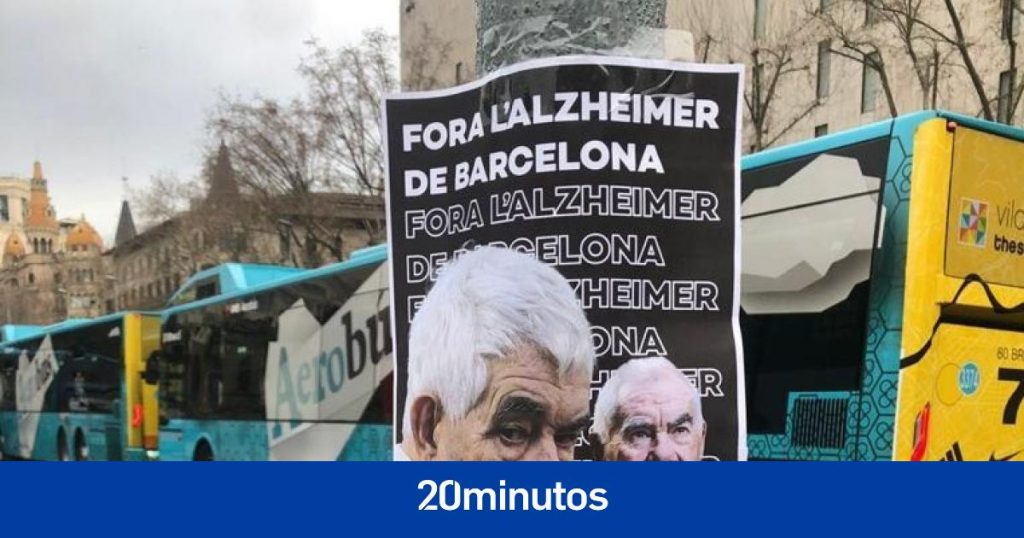 Denunciados tres sospechosos por pegar carteles de Pasqual Maragall con el lema ‘Fuera Alzheimer’ Denunciados tres sospechosos por pegar carteles de Pasqual Maragall con el lema ‘Fuera Alzheimer’