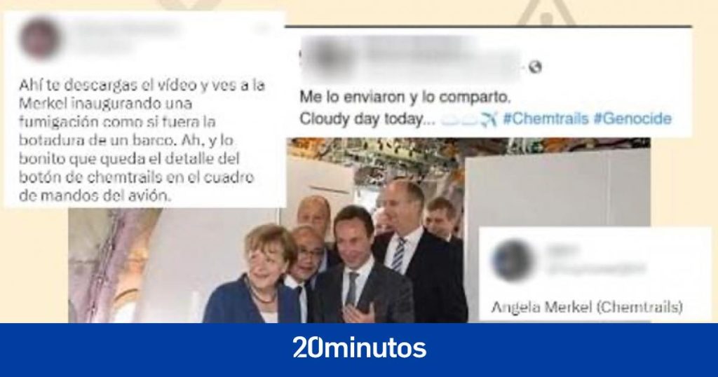El bulo de la foto de Angela Merkel en un avión con bidones es prueba de los ‘chemtrails’ El bulo de la foto de Angela Merkel en un avión con bidones es prueba de los ‘chemtrails’