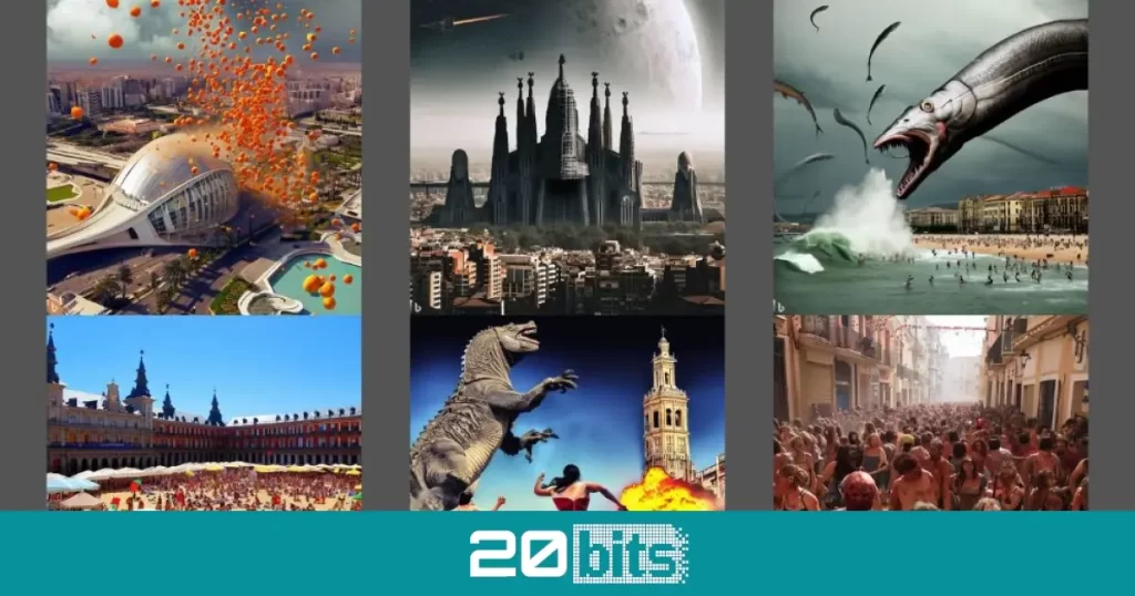 Madrid con playa o Gozilla destruyendo la Giralda: una IA imagina lugares turísticos españoles en situaciones extrañas
