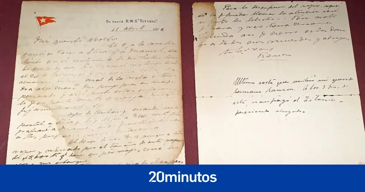 Subastada por 11.000 euros una carta enviada desde el Titanic tres días antes del naufragio Subastada por 11.000 euros una carta enviada desde el Titanic tres días antes del naufragio