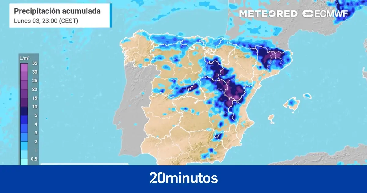 estas son las zonas donde se espera más agua