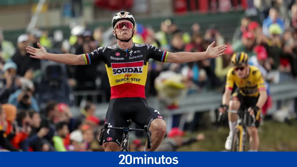 Evenepoel gana en Arinsal y es el nuevo líder pese a caerse en meta