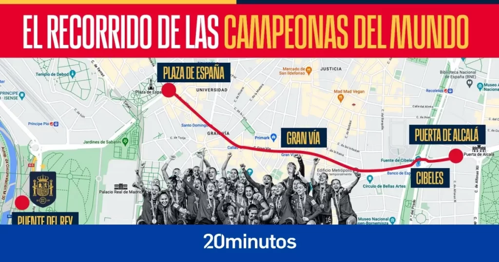 Las calles de Madrid que estarán cortadas por la ruta del autobús de la selección española