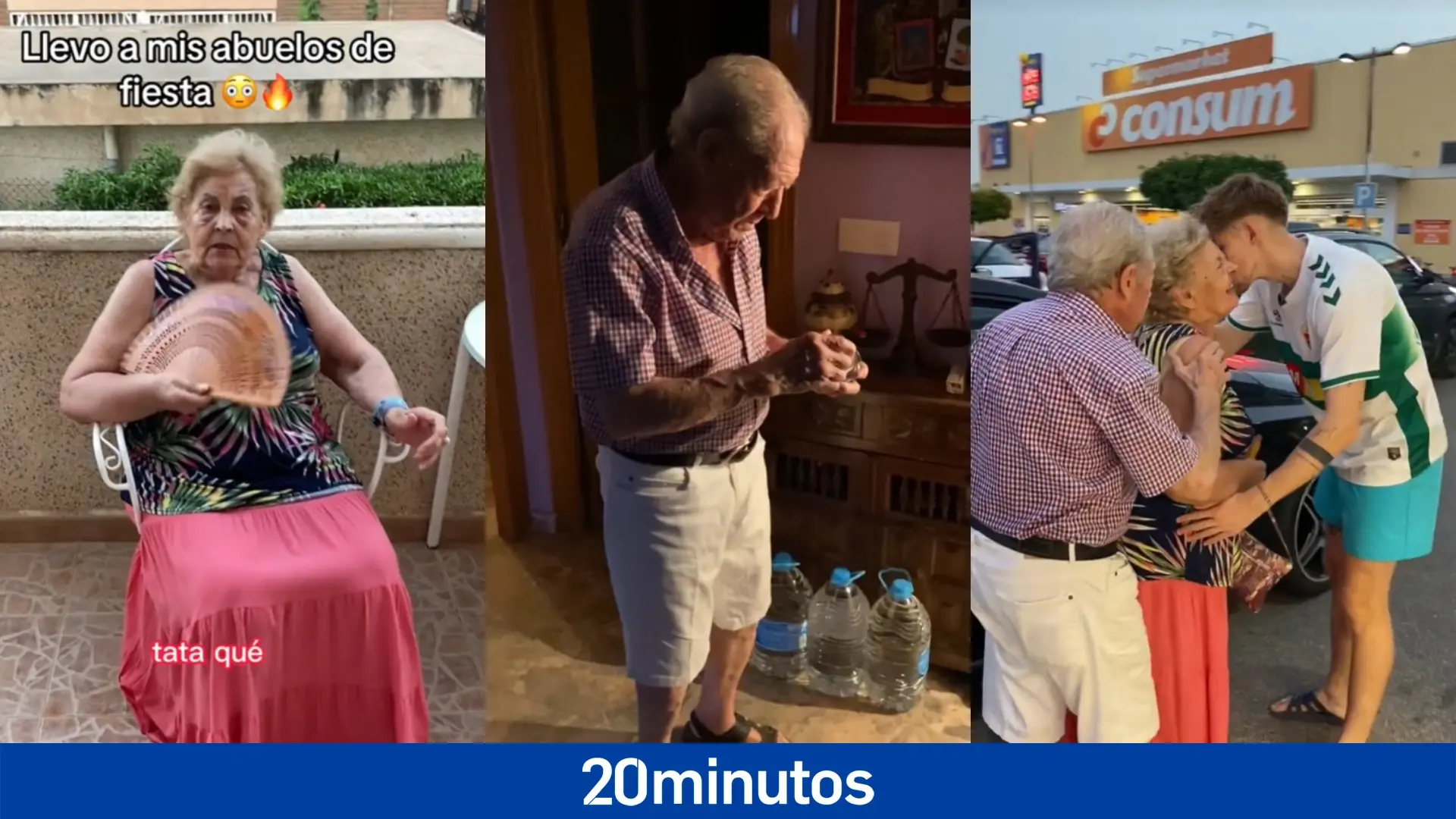 Un nieto lleva de fiesta a sus abuelos en su coche y revoluciona las redes con las imágenes de sus preparativos
