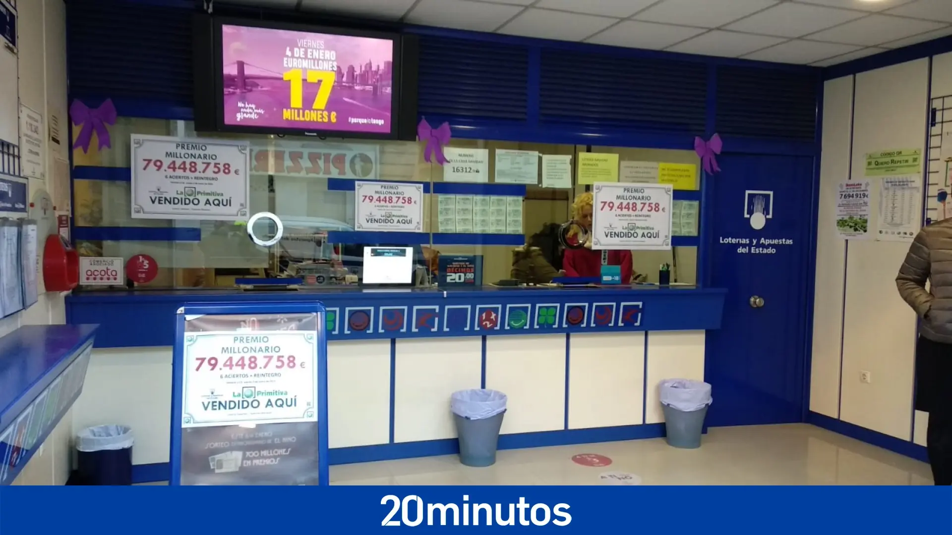 Un único acertante de la Bonoloto gana más de dos millones de euros Un único acertante de la Bonoloto gana más de dos millones de euros