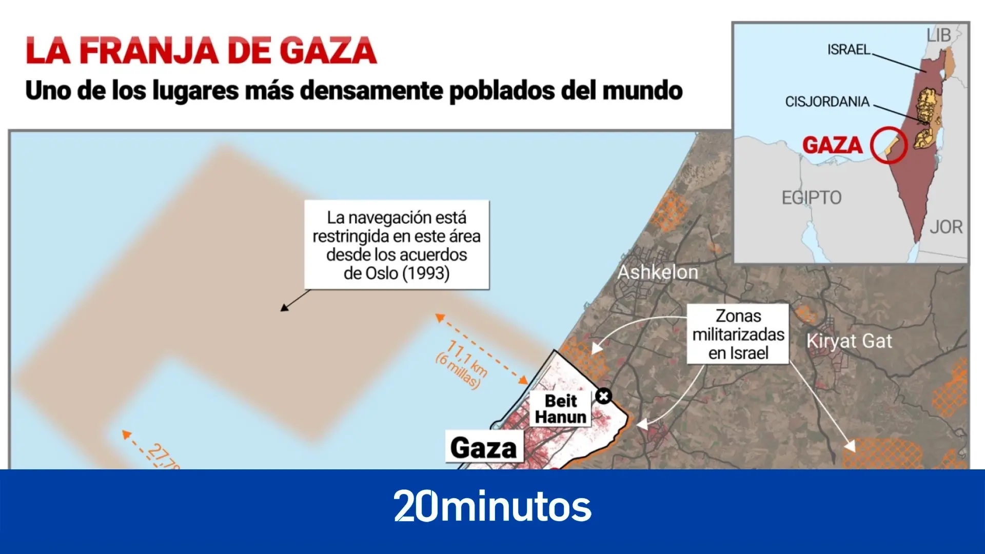 Así es la Franja de Gaza, uno de los lugares más poblados del mundo y escenario de la guerra desde 1948